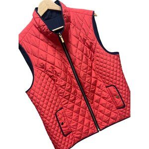 Charter Club Coral and Navy Puffer Full zip Vest